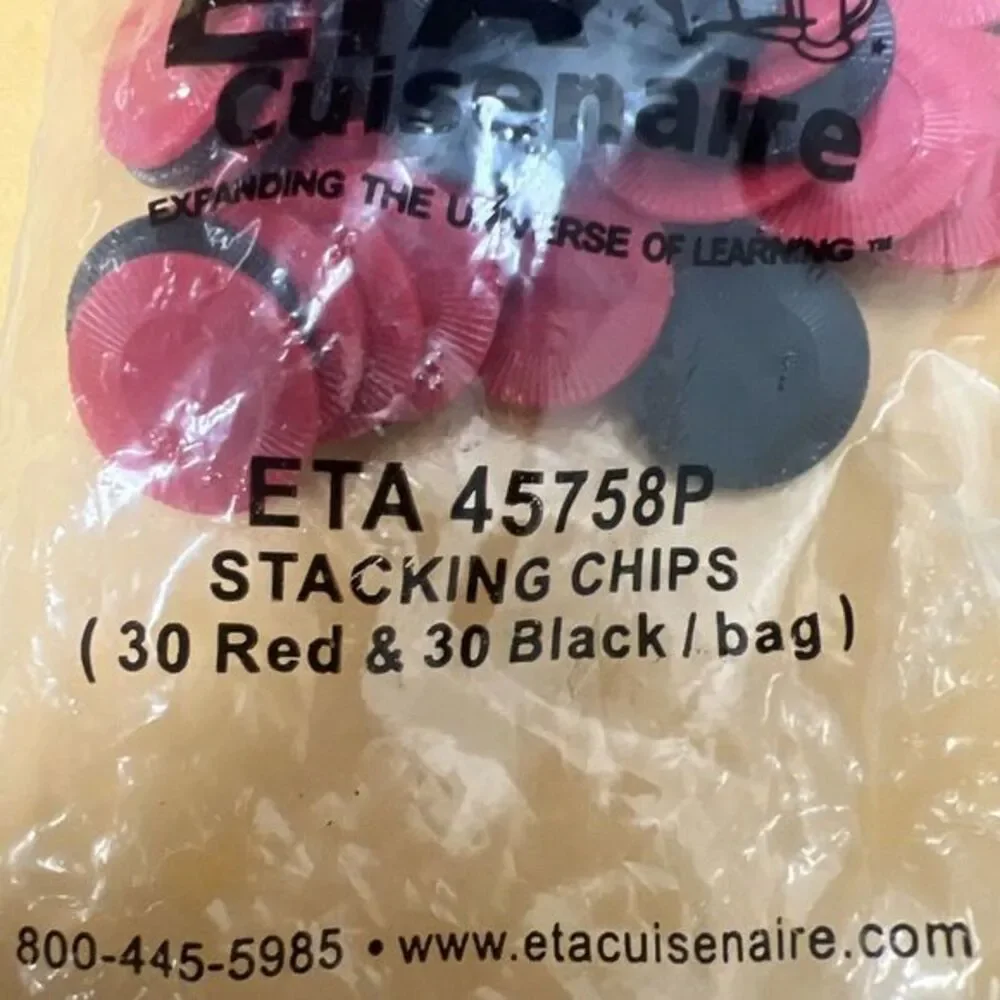 ETA Cuisenaire Stacking Chips 2- Color Counters  Teacher Resources Red Black EUC